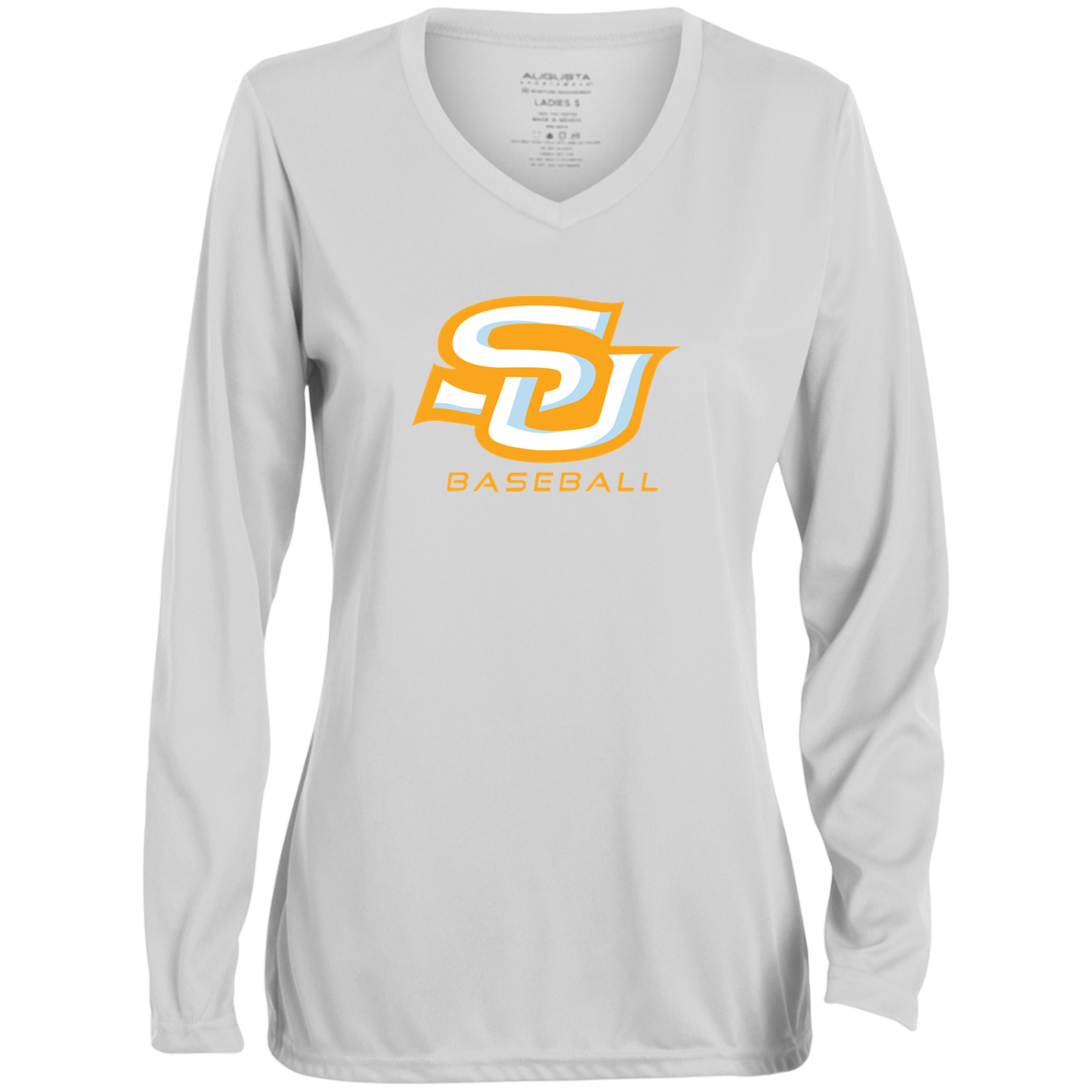 SU Baseball 1788 Ladies' Moisture-Wicking Long Sleeve V-Neck Tee