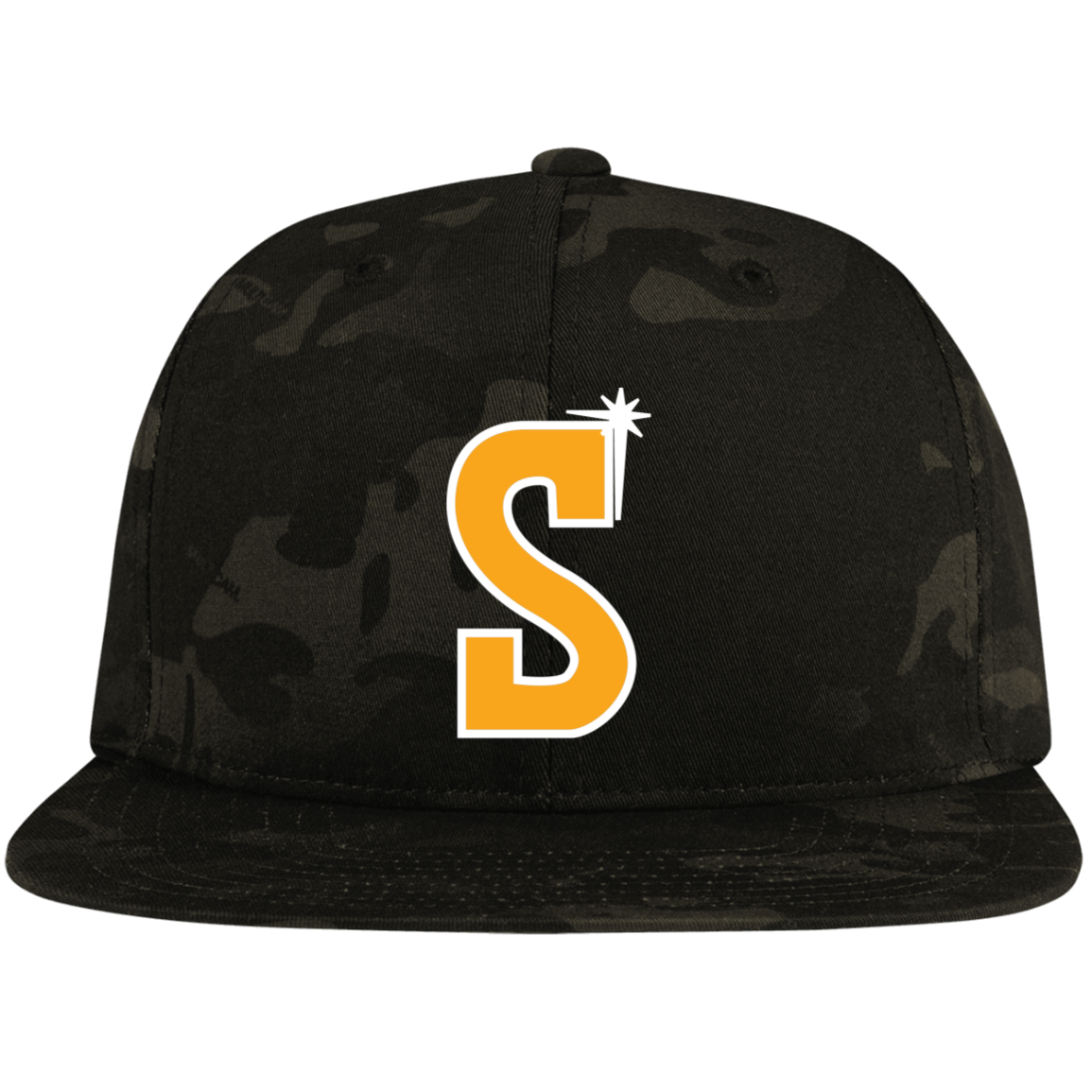 "S" STC19 Embroidered Flat Bill High-Profile Snapback Hat