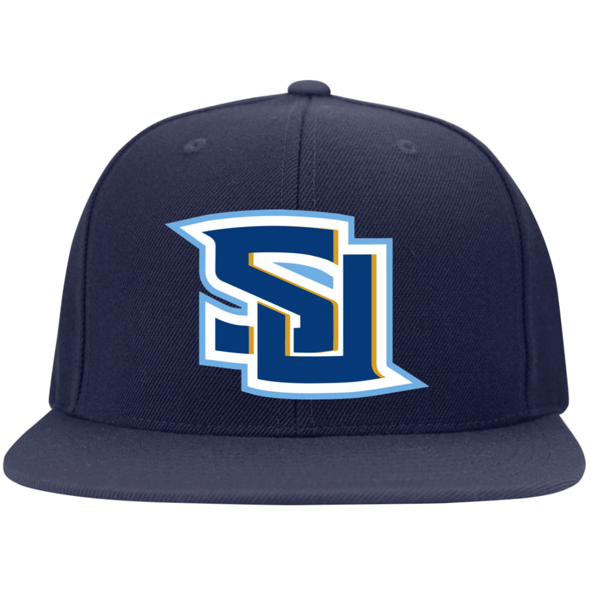 SU point STC19 Embroidered Flat Bill High-Profile Snapback Hat
