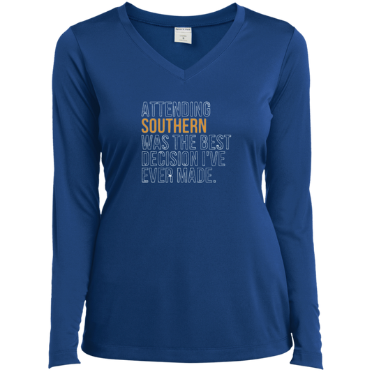 Attending Southern LST353LS Ladies’ Long Sleeve Performance V-Neck Tee