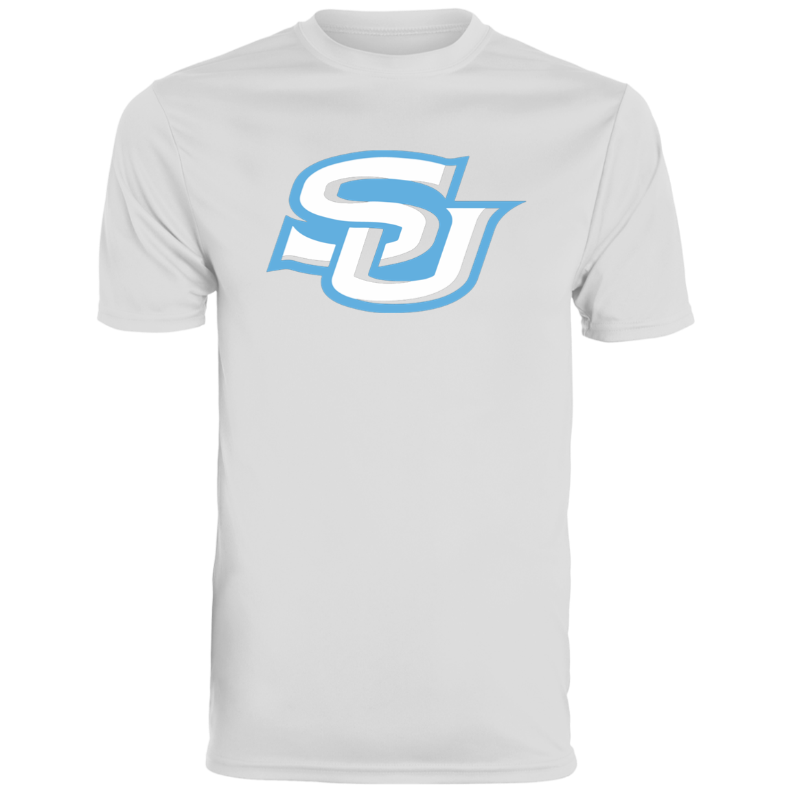 SU white/blue Logo 790 Men's Moisture-Wicking Tee