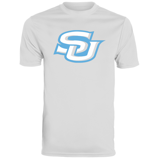 SU white/blue Logo 790 Men's Moisture-Wicking Tee