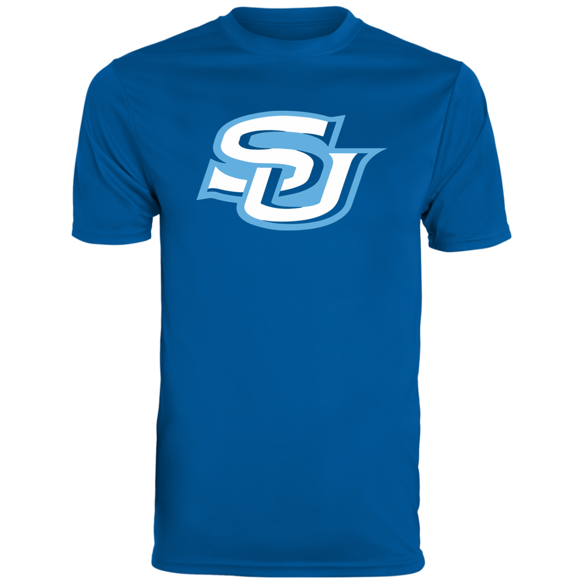 SU white/blue Logo 790 Men's Moisture-Wicking Tee