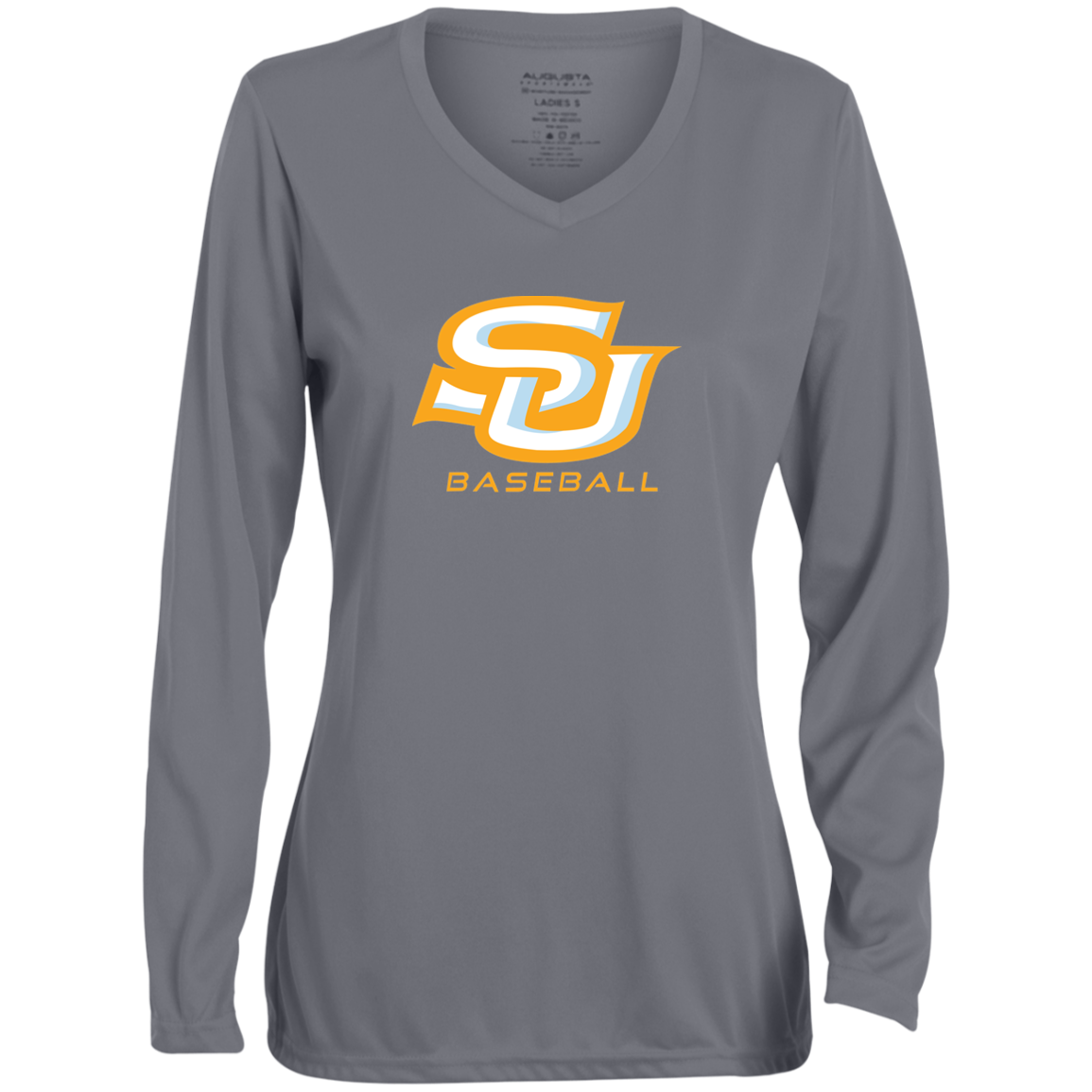 SU Baseball 1788 Ladies' Moisture-Wicking Long Sleeve V-Neck Tee