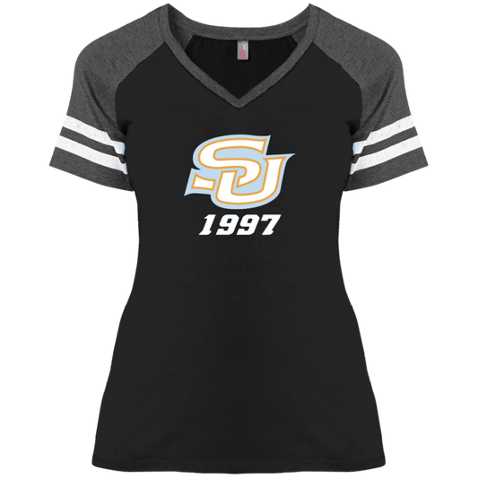 SU c/o 1997 DM476 Ladies' Game V-Neck T-Shirt