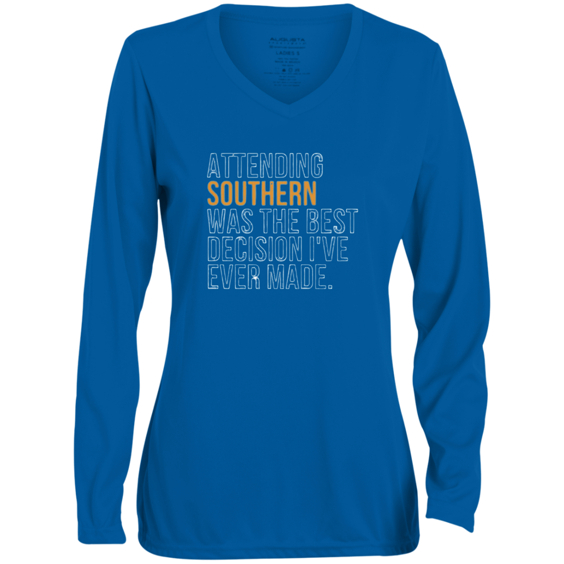 Attending Southern 1788 Ladies' Moisture-Wicking Long Sleeve V-Neck Tee
