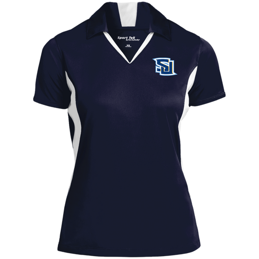 SU point blue LST655 Ladies' Colorblock Performance Polo