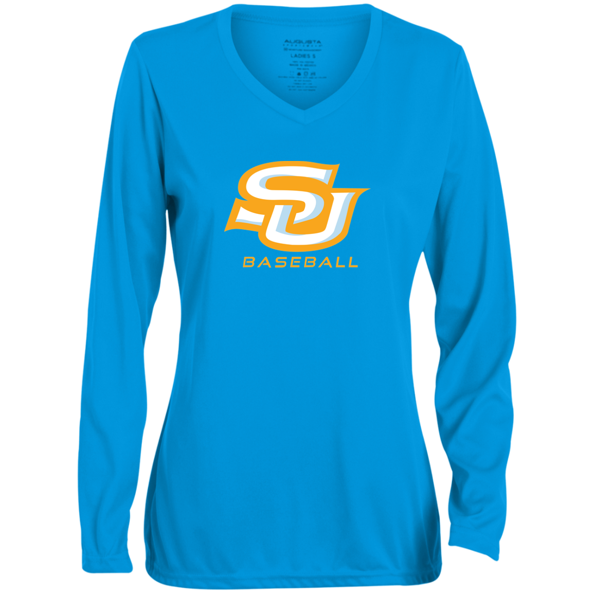 SU Baseball 1788 Ladies' Moisture-Wicking Long Sleeve V-Neck Tee