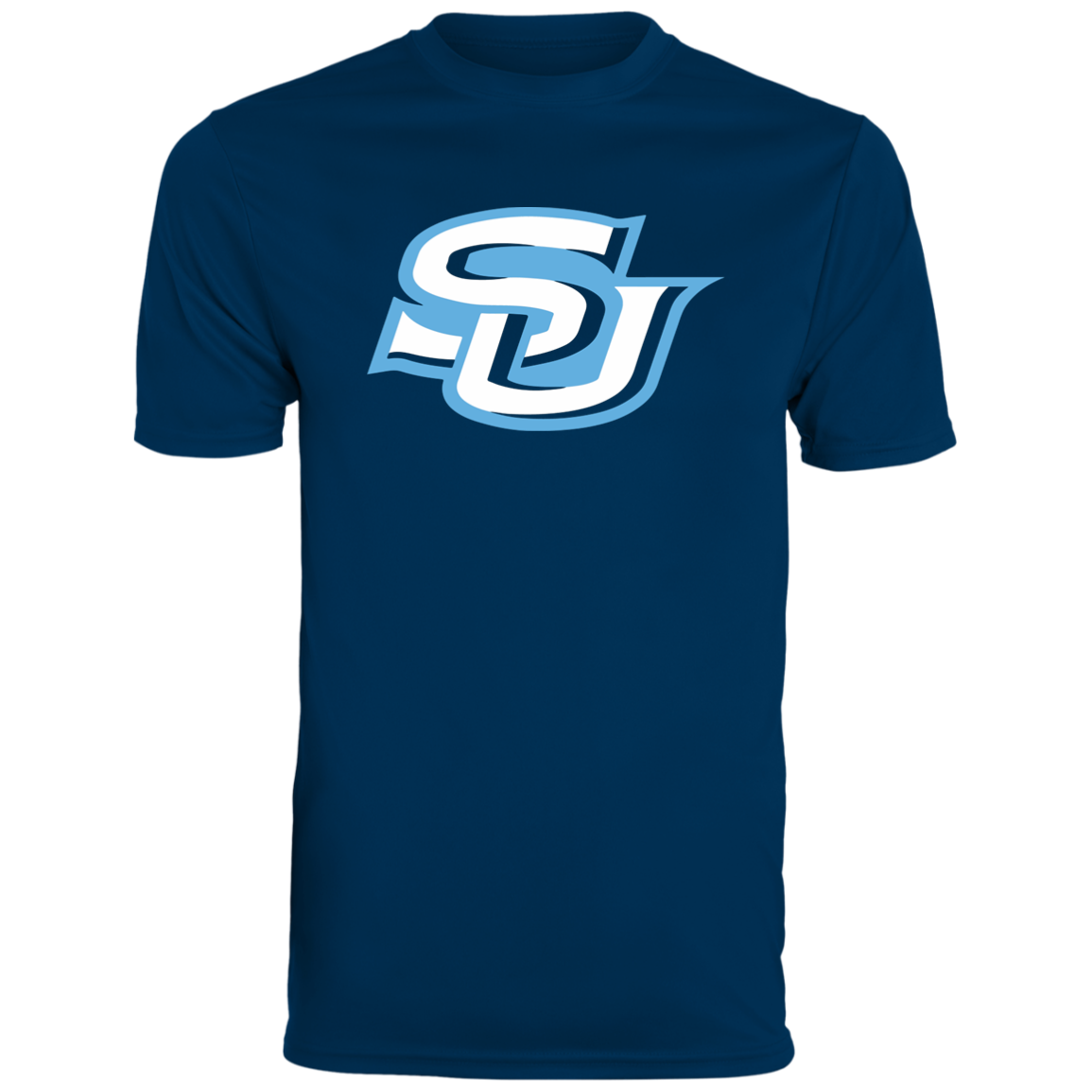 SU white/blue Logo 790 Men's Moisture-Wicking Tee