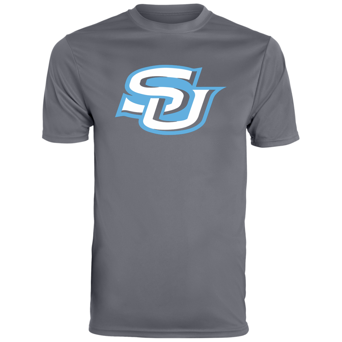 SU white/blue Logo 790 Men's Moisture-Wicking Tee